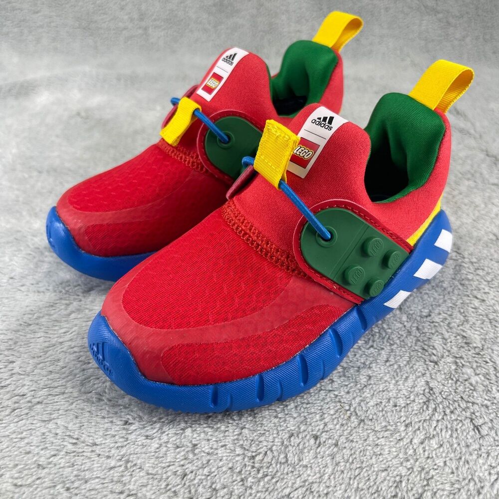 Adidas RapidaZen x LEGO Shoes Red Blue Green‎ Kids Size 7K
